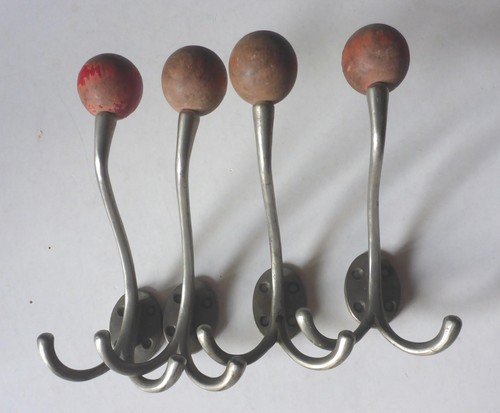 Vintage garderobenhaken mid - 4x,