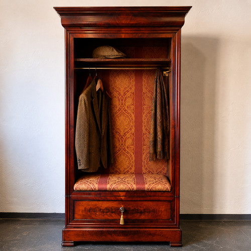Antike garderobe mit bank - garderobe,